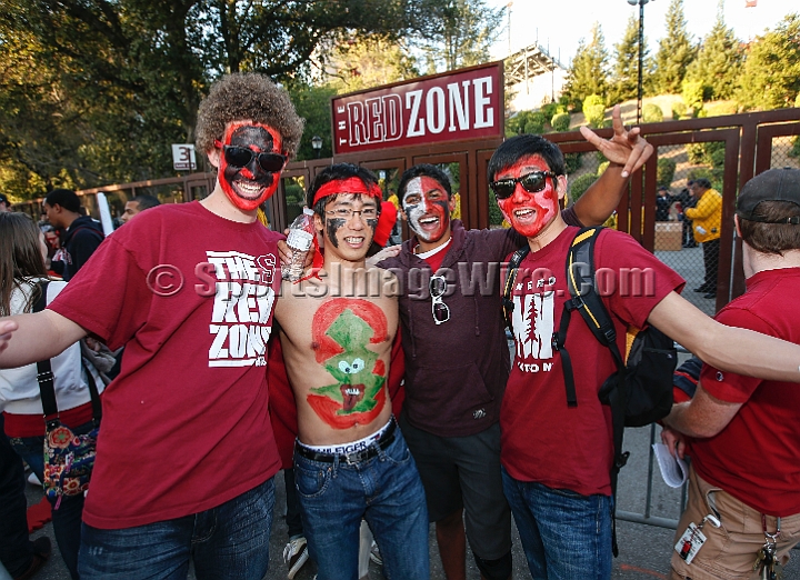 2013-Stanford-Oregon-007.JPG - Nov. 7, 2013; Stanford, CA, USA; Stanford Cardinal students wait in line for Red Zone seats for game against the Oregon Ducks at Stanford Stadium. 